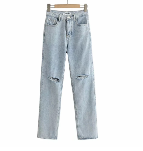Women's Loose Fit Jeans Ripped Wide Leg