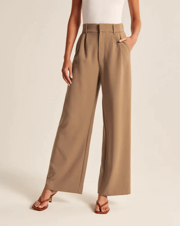 Light Wide-Leg Tailored Pants