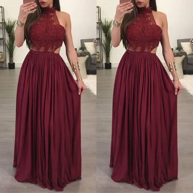 Hot Women Ladies Maxi Summer Long Evening Party Dress Beach Dress Sundress White Wine Red Clothes