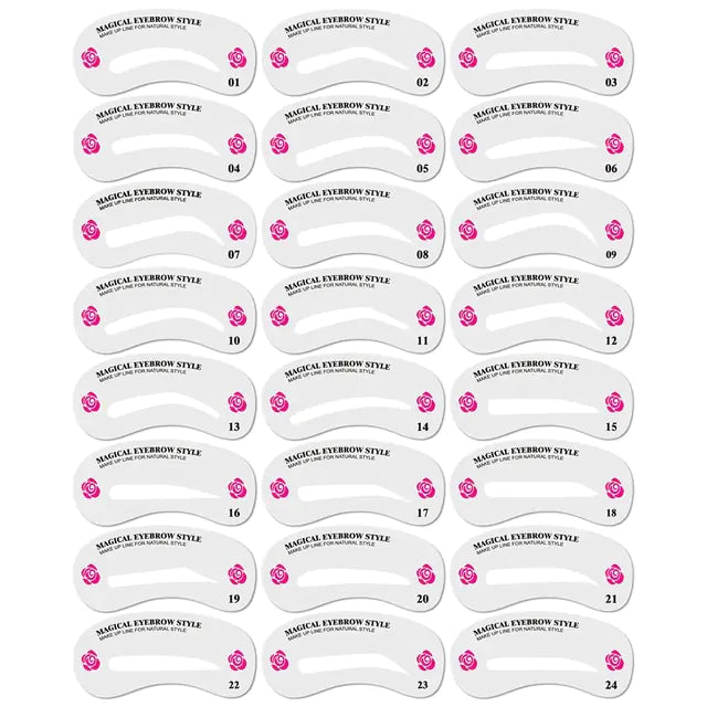 12Styles Reusable DIY Eyebrow Stencil Set