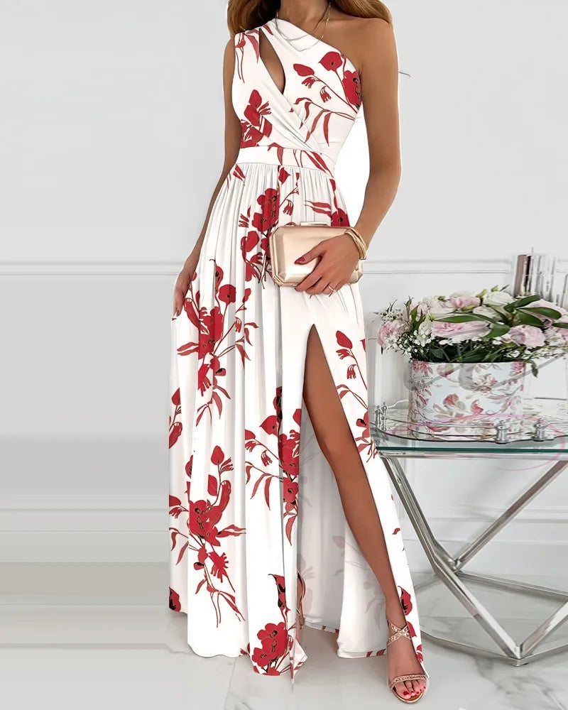 2024 New Fashion Floral Women Dresses Printed Spaghetti Strap Sexy Lady Long Dress Beach Style Camisole Summer Slim Sheath Dress