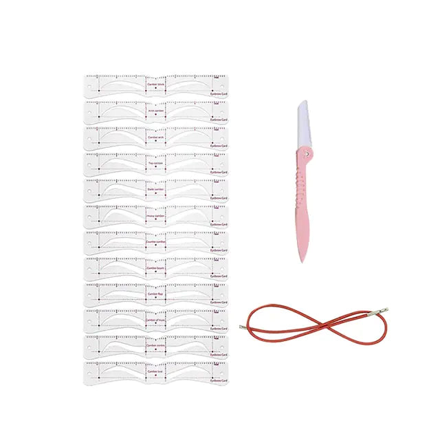 12Styles Reusable DIY Eyebrow Stencil Set