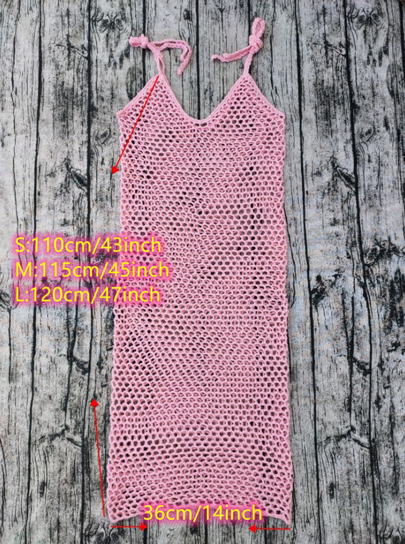 4  Color Summer Sleeveless Crochet Beach Dress