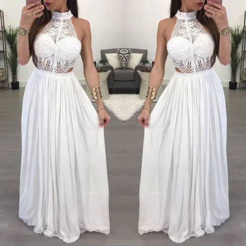 Hot Women Ladies Maxi Summer Long Evening Party Dress Beach Dress Sundress White Wine Red Clothes