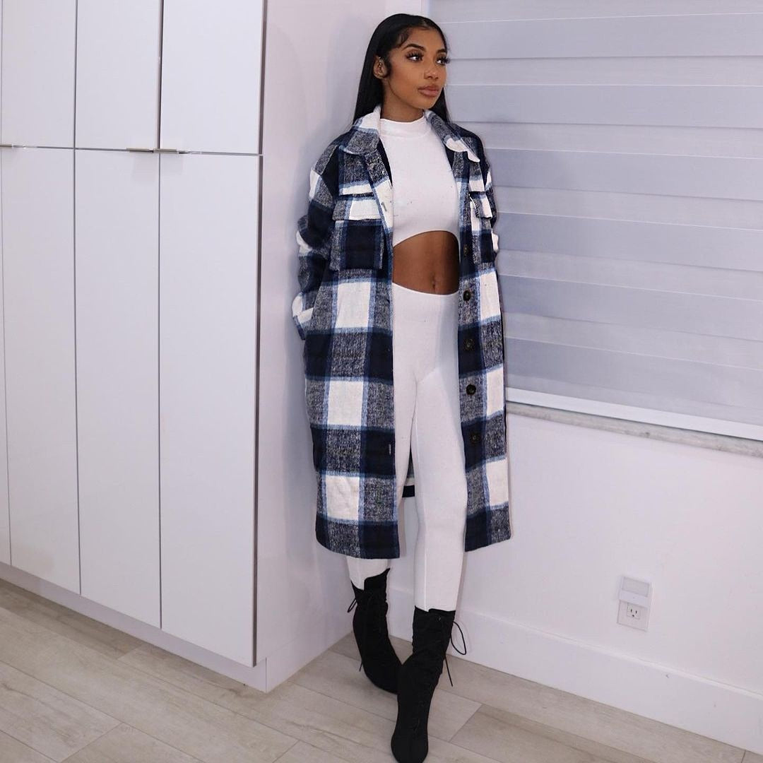 Elegant Checkered Coat