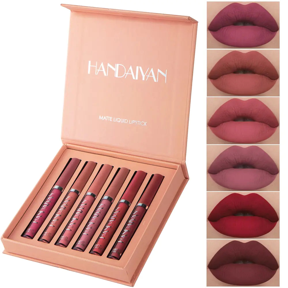 6PC Matte Velvet Lip Gloss Set