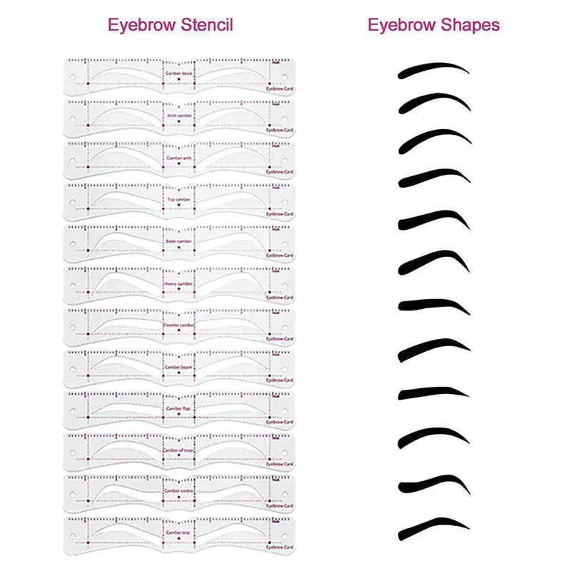 12Styles Reusable DIY Eyebrow Stencil Set